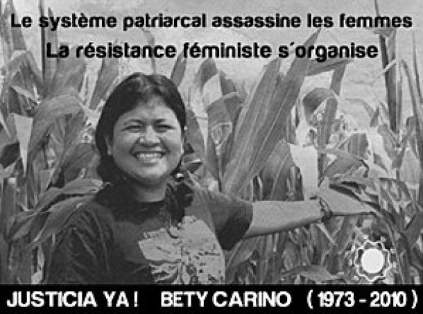 Hommage à Bety Cariño, Le système patriarcal assassine les femmes, la résistance s’organise !